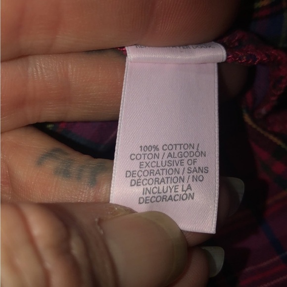 Victoria's Secret plaid long sleeve pajama top - Picture 4 of 4